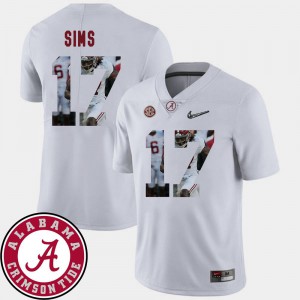 Men Roll Tide #17 Cam Sims White Pictorial Fashion Football Jersey 609309-413