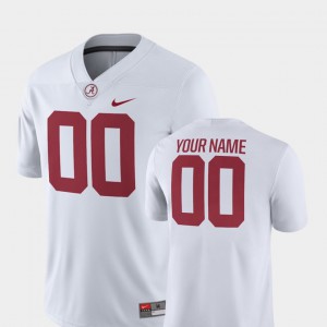 For Men Alabama Crimson Tide #00 White College Football 2018 Game Custom Jerseys 553053-371