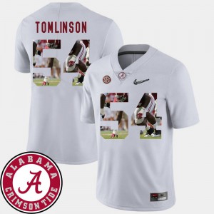 For Men's Alabama Crimson Tide #54 Dalvin Tomlinson White Pictorial Fashion Football Jersey 176837-254