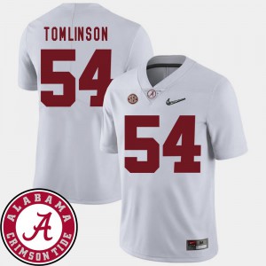 Mens Bama #54 Dalvin Tomlinson White College Football 2018 SEC Patch Jersey 740329-154