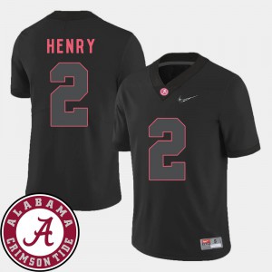 Men's University of Alabama #2 Derrick Henry Black College Football 2018 SEC Patch Jersey 128609-700