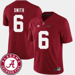 Men Alabama Roll Tide #6 DeVonta Smith Crimson College Football 2018 SEC Patch Jersey 164811-357