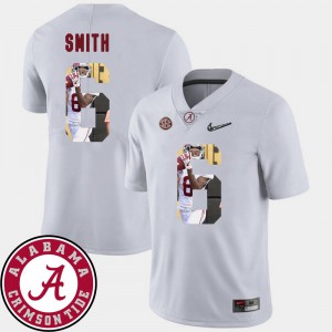 For Men University of Alabama #6 DeVonta Smith White Pictorial Fashion Football Jersey 421011-662