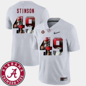 Mens Alabama Crimson Tide #49 Ed Stinson White Pictorial Fashion Football Jersey 474039-687