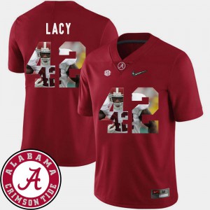For Men's Alabama #42 Eddie Lacy Crimson Pictorial Fashion Football Jersey 613477-463