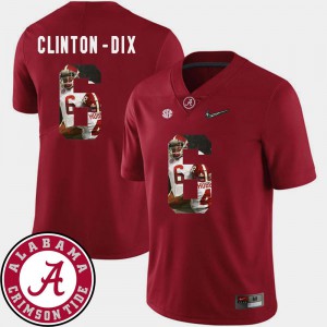 Men's University of Alabama #6 Ha Ha Clinton-Dix Crimson Pictorial Fashion Football Jersey 221025-780