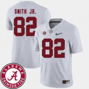 Men Roll Tide #82 Irv Smith Jr. White College Football 2018 SEC Patch Jersey 883915-875
