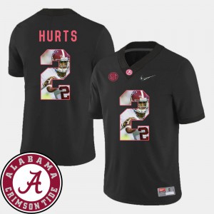 For Men Roll Tide #2 Jalen Hurts Black Pictorial Fashion Football Jersey 274070-206
