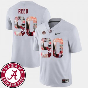 For Men's Roll Tide #90 Jarran Reed White Pictorial Fashion Football Jersey 601234-329