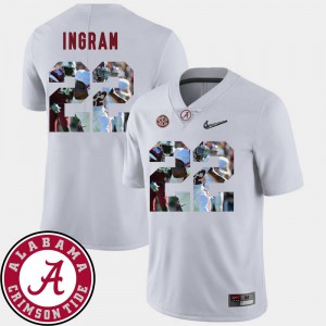 Mens Alabama Crimson Tide #22 Mark Ingram White Pictorial Fashion Football Jersey 282550-986