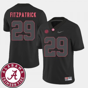 Men Alabama Roll Tide #29 Minkah Fitzpatrick Black College Football 2018 SEC Patch Jersey 225216-679