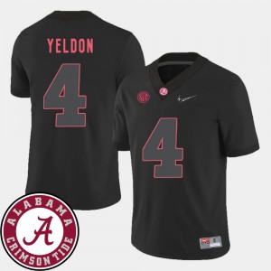 Men's Alabama Roll Tide #4 T.J. Yeldon Black College Football 2018 SEC Patch Jersey 443387-551