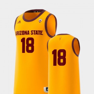 For Men Arizona State #18 Gold Basketball Swingman College Replica Jersey 503810-783