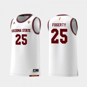 Mens Arizona State Sun Devils #25 Grant Fogerty White Replica College Basketball Jersey 572676-182