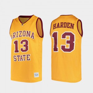 For Men Sun Devils #13 James Harden Gold Alumni College Basketball Jersey 440080-790