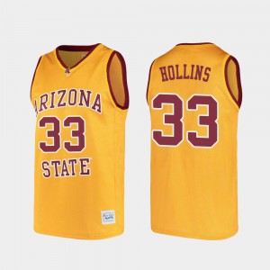 Men's Arizona State #33 Lionel Hollins Gold Alumni College Basketball Jersey 557383-780