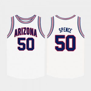Men Arizona #50 Alec Spence White College Basketball Jersey 457419-568