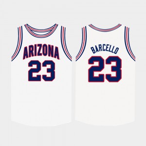 For Men's University of Arizona #23 Alex Barcello White College Basketball Jersey 830575-682