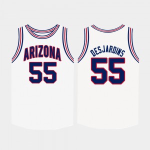 Men's University of Arizona #55 Jake DesJardins White College Basketball Jersey 748334-401