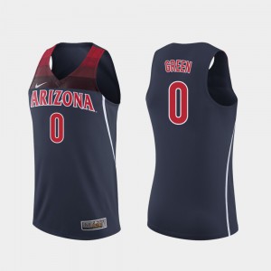 For Men's University of Arizona #0 Josh Green Navy Replica College Basketball Jersey 718435-966
