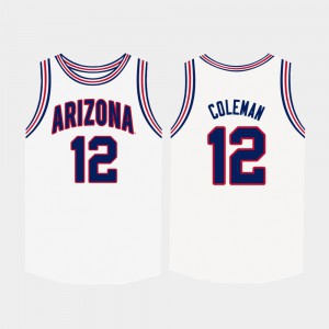 Men U of A #12 Justin Coleman White College Basketball Jersey 613140-268
