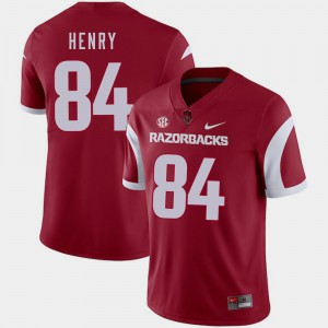 Mens Arkansas Razorbacks #84 Hunter Henry Cardinal College Football Jersey 276068-541