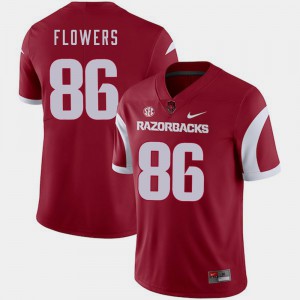 For Men's Arkansas Razorbacks #86 Trey Flowers Cardinal College Football Jersey 863965-132