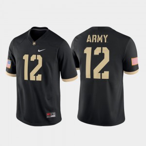 For Men Army #12 Black Game College Football Jersey 255184-882