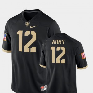 For Men's Army West Point #12 Black College Football 2018 Game Jersey 398835-807