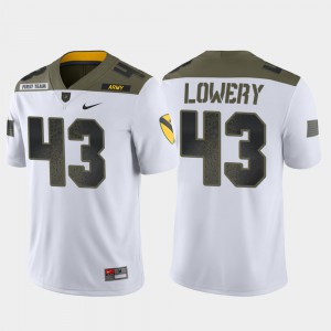 For Men's Army Black Knights #43 Jeremiah Lowery White 1st Cavalry Division Limited Edition Jersey 573068-118