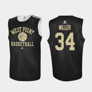 For Men's Army West Point #34 John Miller Black Practice College Basketball Jersey 717836-726