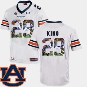 For Men's Auburn University #29 Brandon King White Pictorial Fashion Football Jersey 345640-974