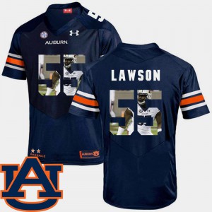 For Men's Auburn Tigers #55 Carl Lawson Navy Pictorial Fashion Football Jersey 647763-778