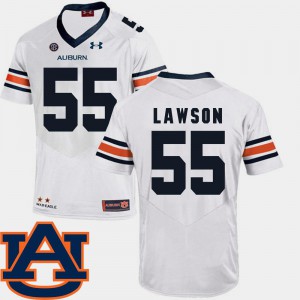 For Men Tigers #55 Carl Lawson White College Football SEC Patch Replica Jersey 609124-977