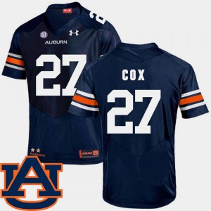 Mens Auburn Tigers #27 Chandler Cox Navy College Football SEC Patch Replica Jersey 142120-373