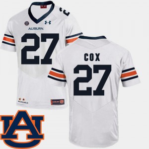 For Men's AU #27 Chandler Cox White College Football SEC Patch Replica Jersey 706732-235