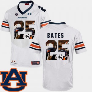 Men's Auburn University #25 Daren Bates White Pictorial Fashion Football Jersey 967745-384