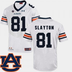 For Men Auburn #81 Darius Slayton White College Football SEC Patch Replica Jersey 316628-992