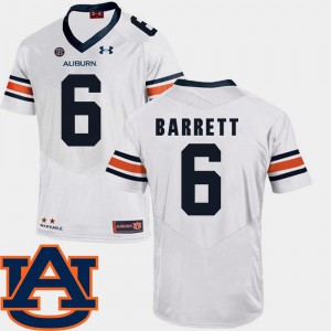 Mens Auburn University #6 Devan Barrett White College Football SEC Patch Replica Jersey 626089-615