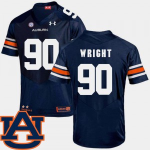 For Men's AU #90 Gabe Wright Navy College Football SEC Patch Replica Jersey 325614-174