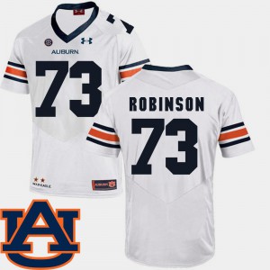 For Men Auburn Tigers #73 Greg Robinson White College Football SEC Patch Replica Jersey 258780-557
