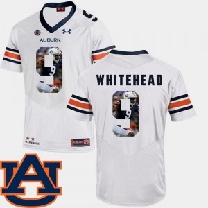 Mens Auburn #9 Jermaine Whitehead White Pictorial Fashion Football Jersey 338876-713