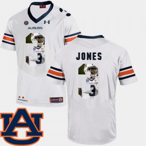 Men Auburn University #3 Jonathan Jones White Pictorial Fashion Football Jersey 219879-557