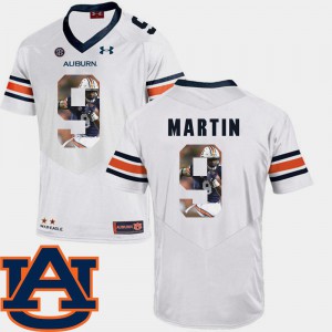 For Men Auburn Tigers #9 Kam Martin White Pictorial Fashion Football Jersey 646905-463