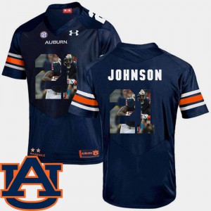 Men's Auburn University #21 Kerryon Johnson Navy Pictorial Fashion Football Jersey 988108-648