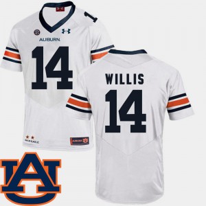 Men's Auburn Tigers #14 Malik Willis White College Football SEC Patch Replica Jersey 324463-419