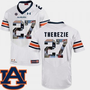 For Men's Auburn #27 Robenson Therezie White Pictorial Fashion Football Jersey 821700-268