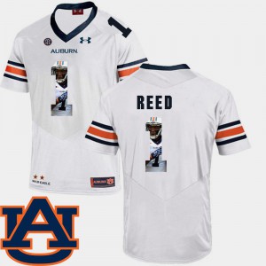 For Men Auburn #1 Trovon Reed White Pictorial Fashion Football Jersey 211228-840