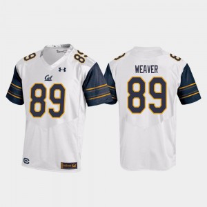 For Men Golden Bears #89 Evan Weaver White College Football Replica Jersey 420157-837