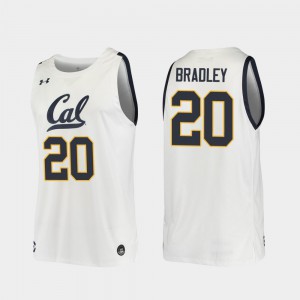 Men's California Berkeley #20 Matt Bradley White Replica 2019-20 College Basketball Jersey 128044-385